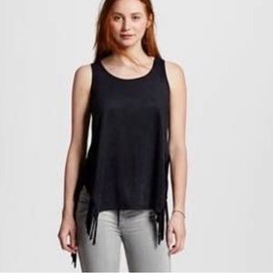 NWT Faux Suede Fringe Tank